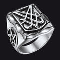 Satanic Lucifer Stainless Steel Signet Ring for