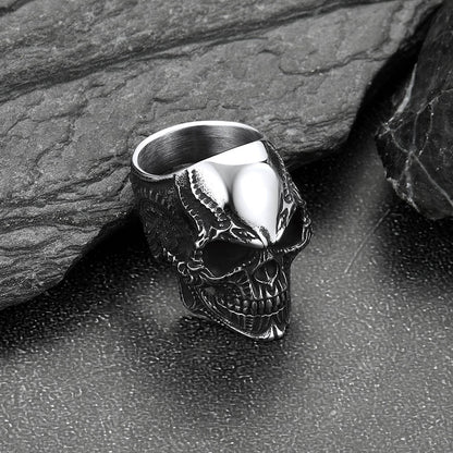 Biker Gothic Skull Ring for in Stainless Steel