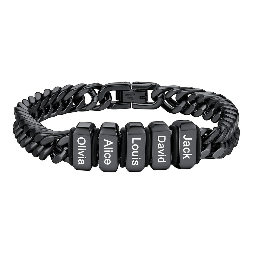 Personalized Cuban Link Bracelet Engraved Name Bracelet for