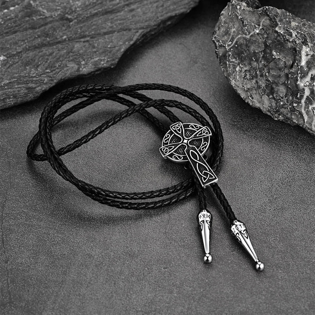 Irish Celtic Cross Knot Bolo Tie for