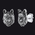 Norse Viking Wolf Stud Earrings for