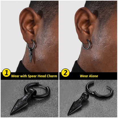 Viking Earrings for ��� Arrowhead Spear Gungnir Drop Hoop Earrings