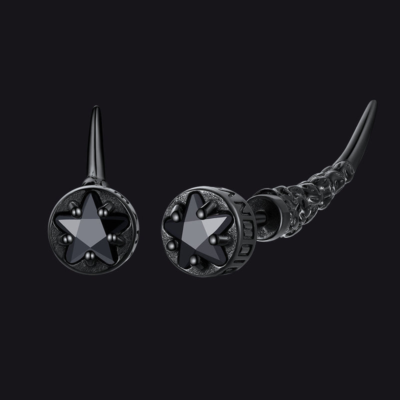 Viking Rune Fang Stud Earrings for ��� Nordic Star Cz Earrings
