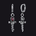 Rose Cross Drop Earrings for