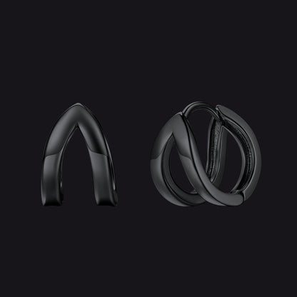 Minimalism Double Hoop Huggie Earrings for