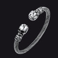 Skull Cuff Bracelet Adjustable Bangle for