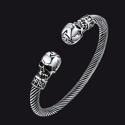Skull Cuff Bracelet Adjustable Bangle for