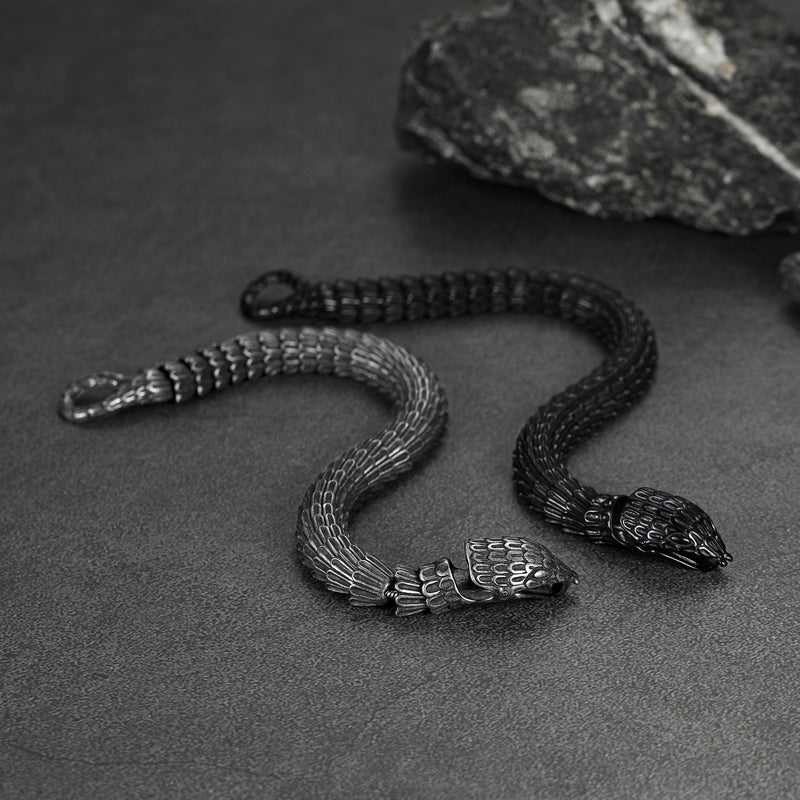 Viking Snake J��rmungandr Bracelet Stainless Steel Bangle Bracelet