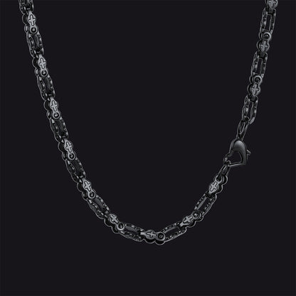 Stainless Steel Biker Chain Necklace With Cross for
