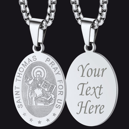 Saint Thomas Aquinas Necklace Catholic Patron Medal