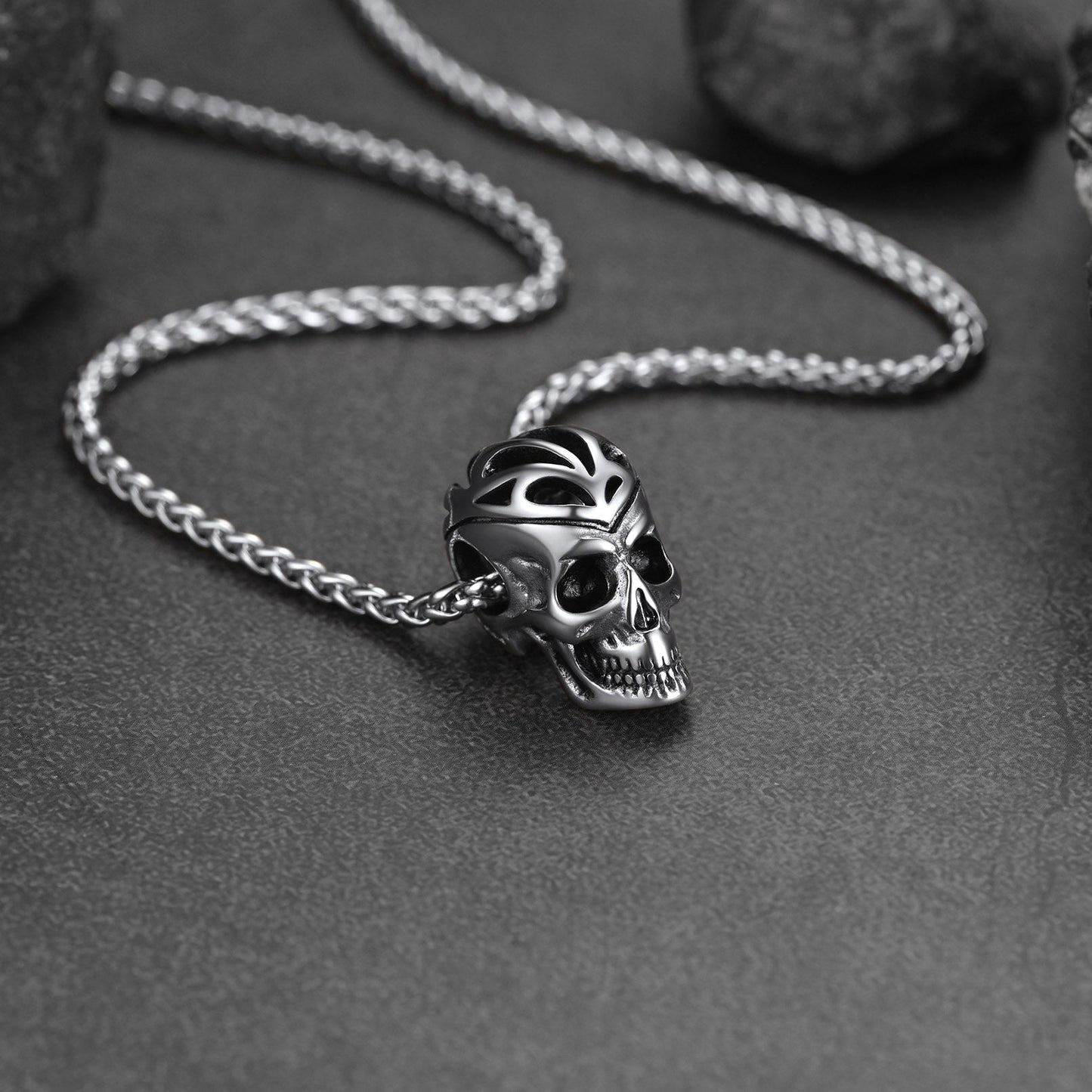 Flash Gothic Skull Necklace Pendant for