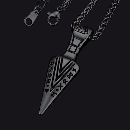 Viking Odin Gungnir Sword Necklace With Runes for