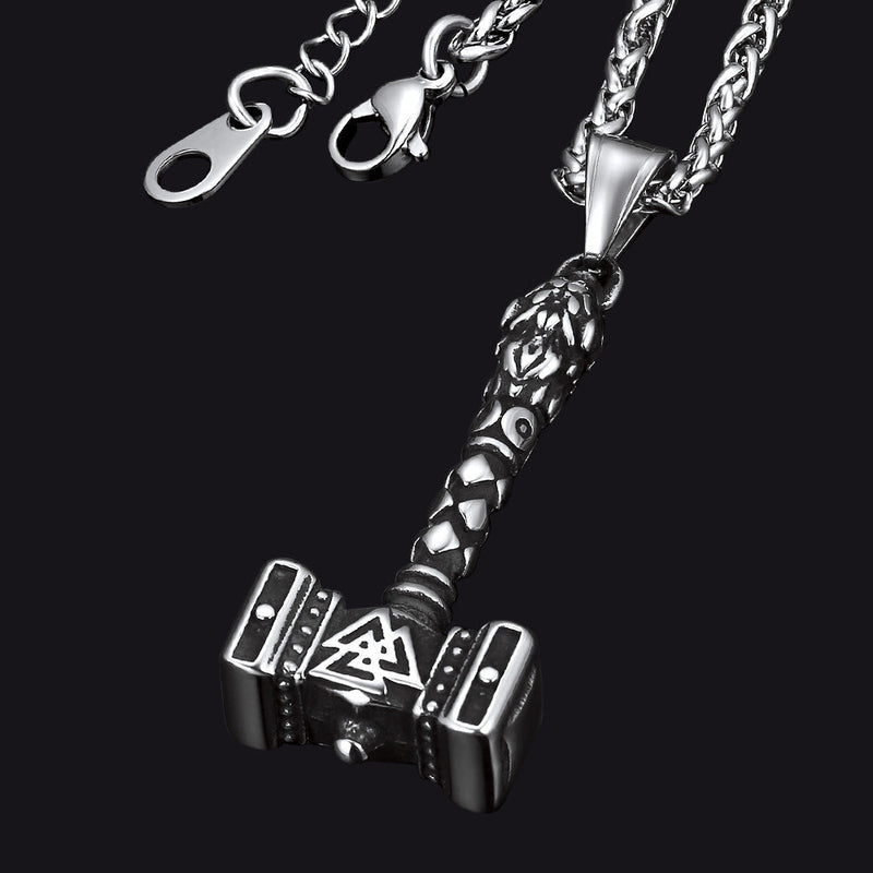 Thor's Hammer Mjolnir Necklace Viking Charm for