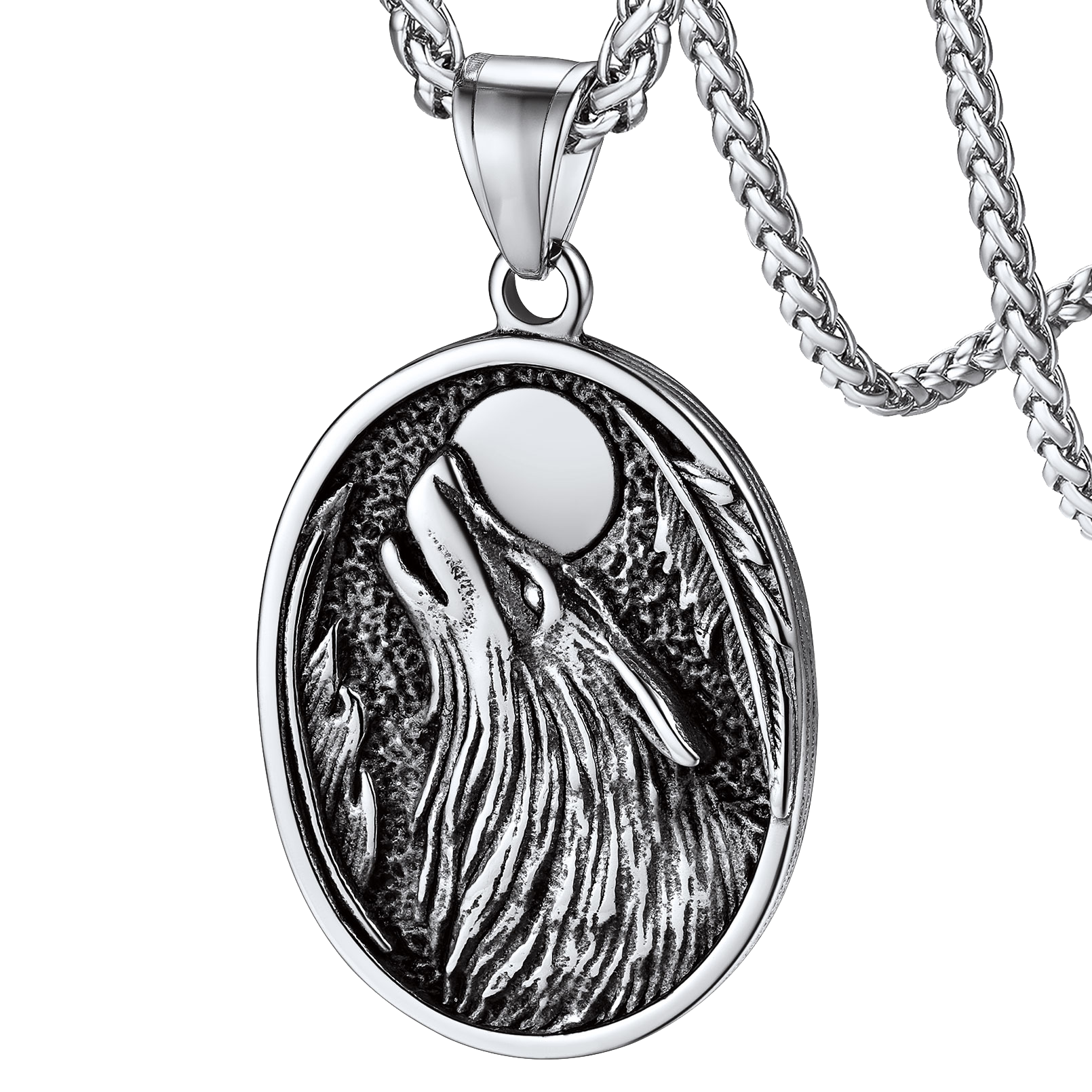 Norse Viking Wolf Pendant Necklace for