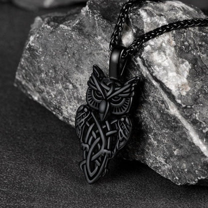 Celtic Owl Pendant Necklace Amulet Jewelry for