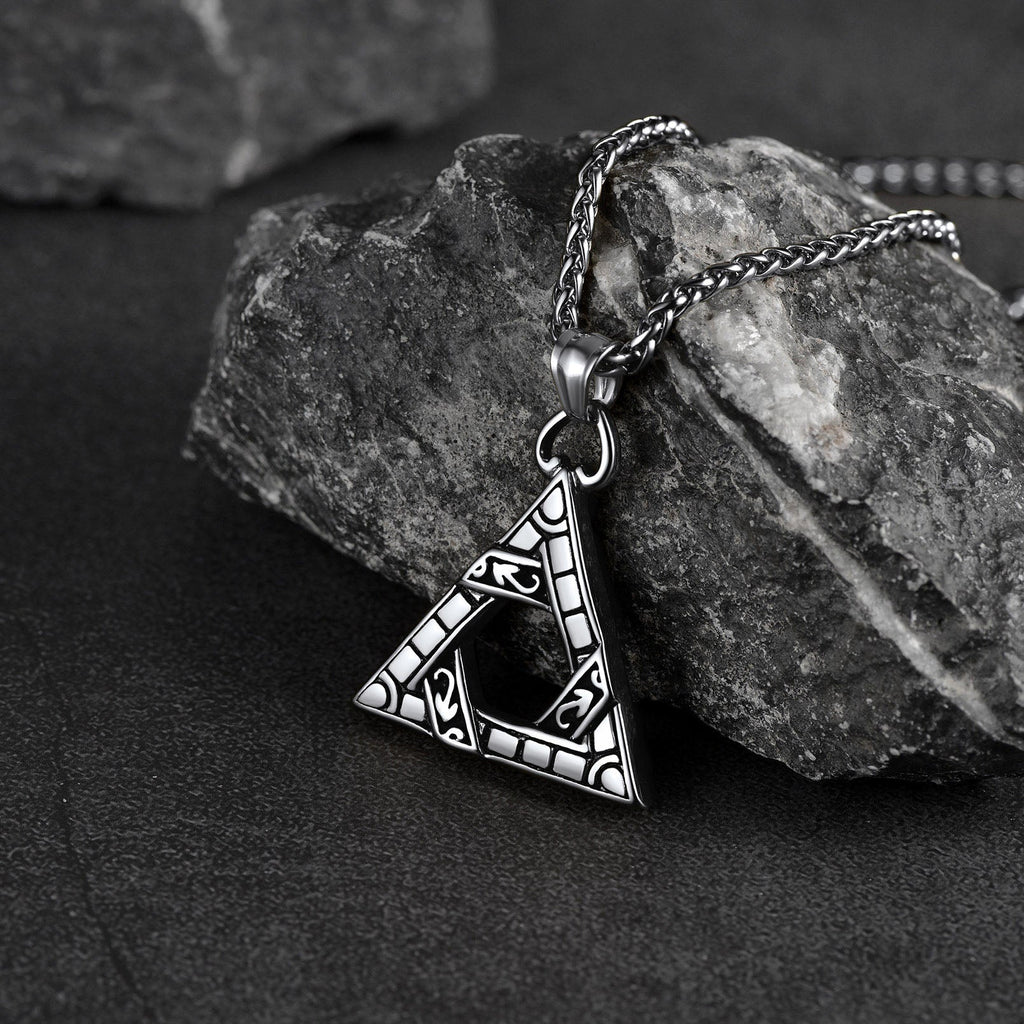 Flash Gothic Triangle Necklace Pendant Necklace for Man