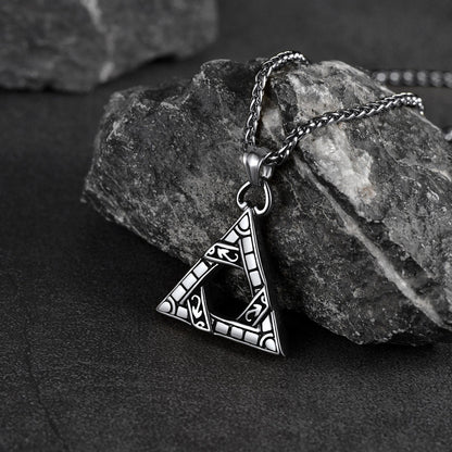 Flash Gothic Triangle Necklace Pendant Necklace for Man