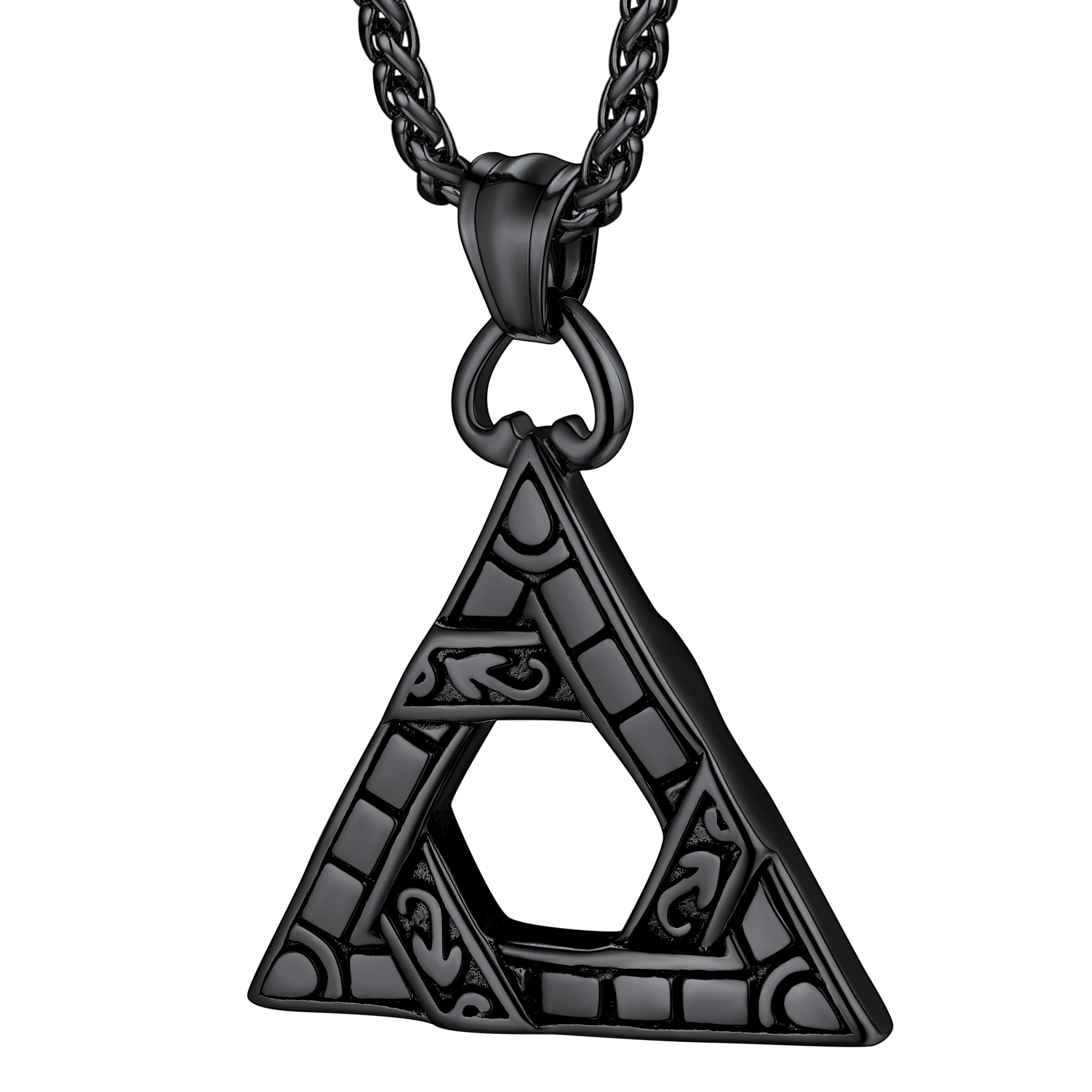 Flash Gothic Triangle Necklace Pendant Necklace for Man