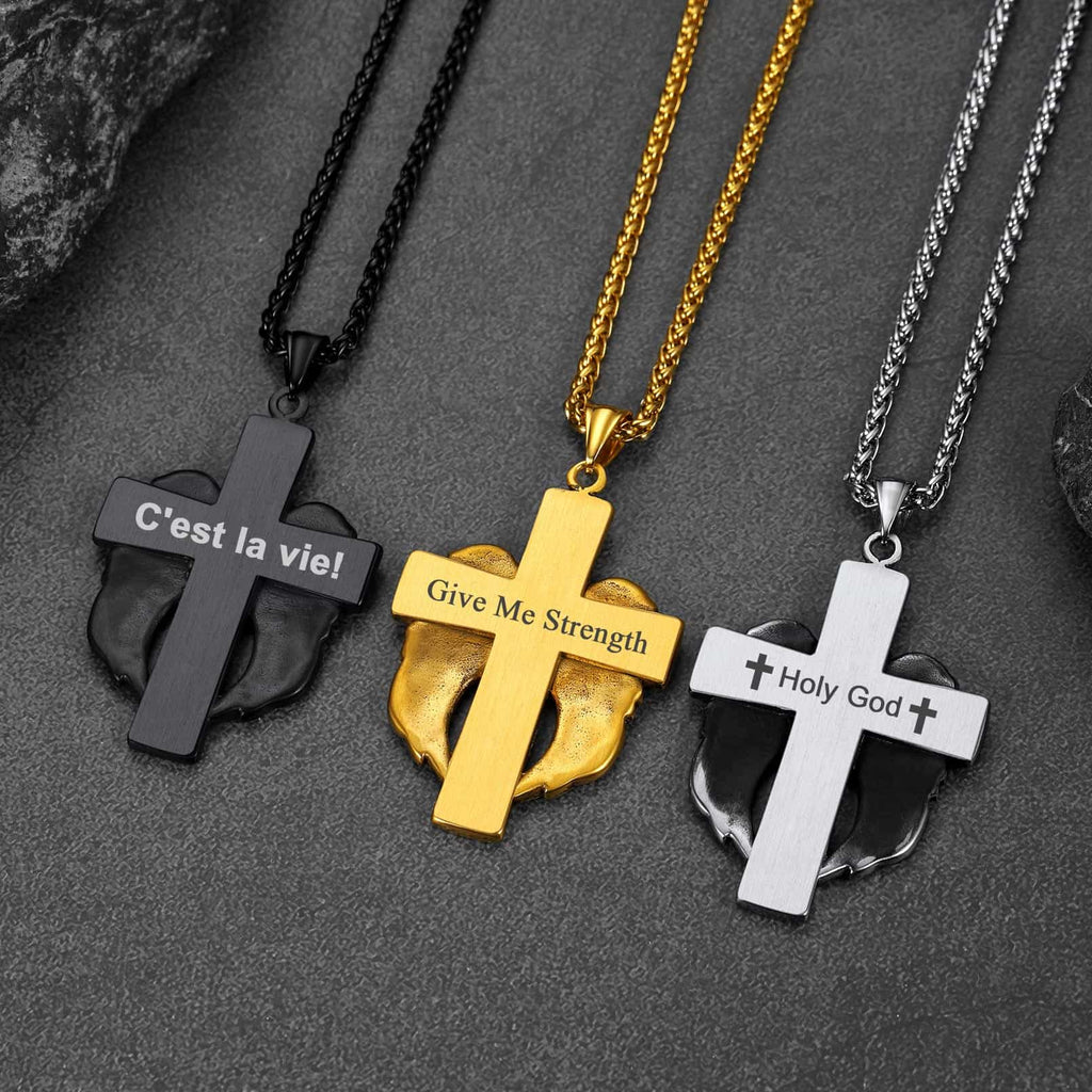 Flash Angel Wing Cross Necklace Pendant for