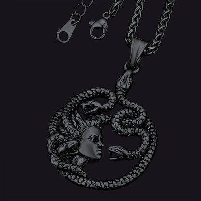 Mythology Medusa Gorgon Necklace Stainless Steel