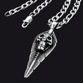 Punk Leaves Skull Pendant Necklace for
