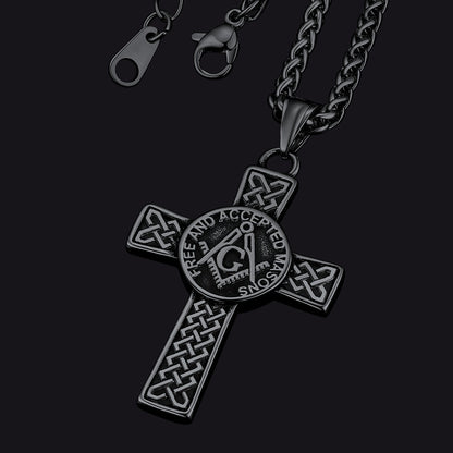 Masonic Celtic Cross Pendant Necklace for