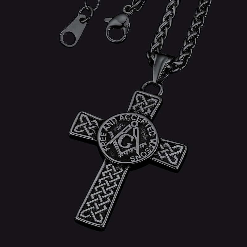 Masonic Celtic Cross Pendant Necklace for