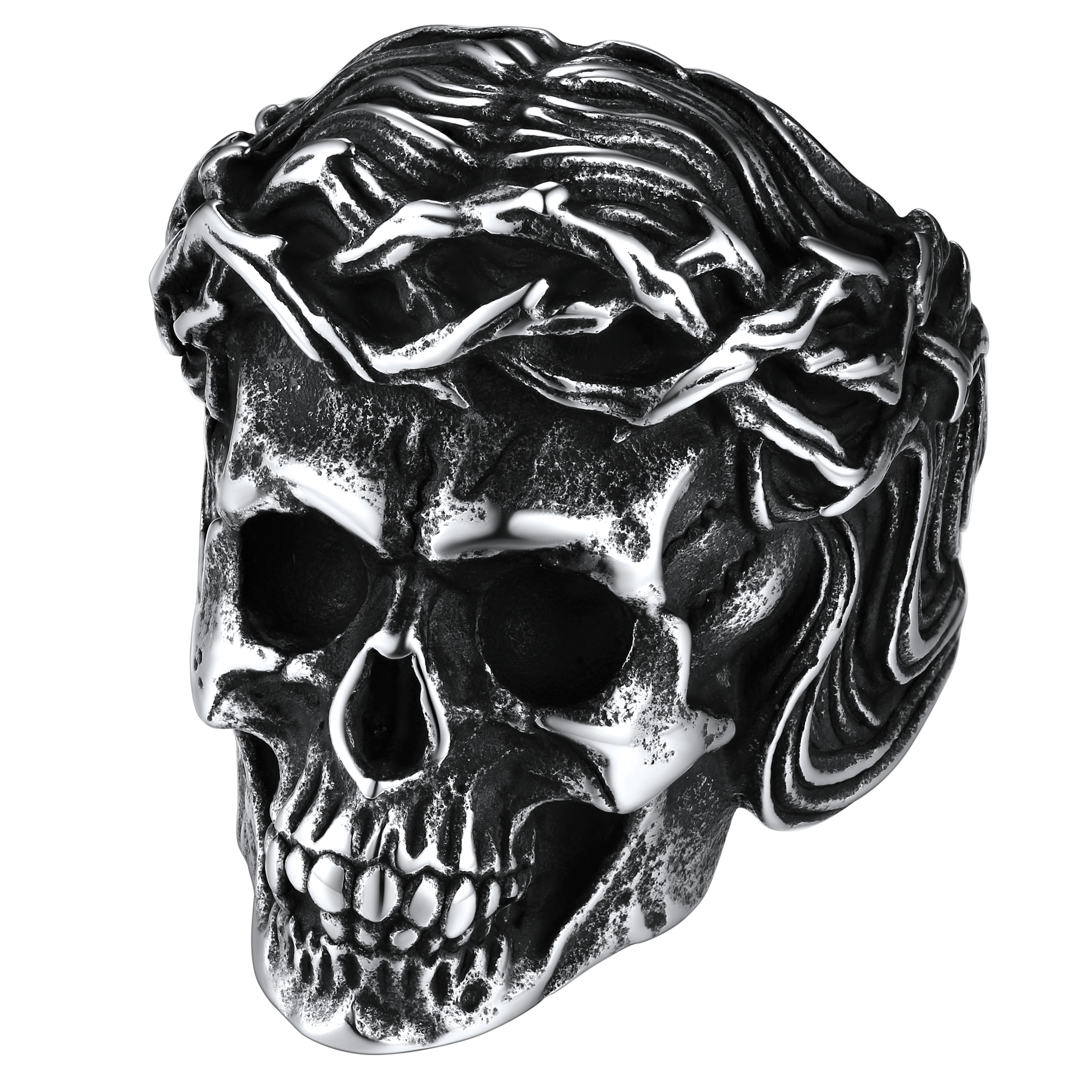 Flash Crown of Thorns Skull Ring for Stainless Steel
