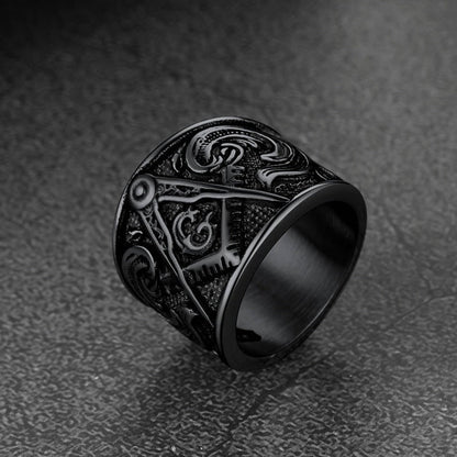Freemason Masonic Stainless Steel Ring Band for