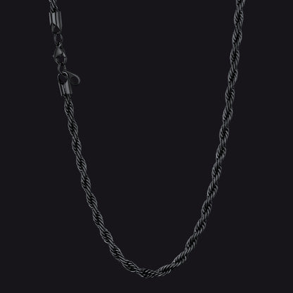 Twisted Rope Link Chain Stainless Steel Necklace for