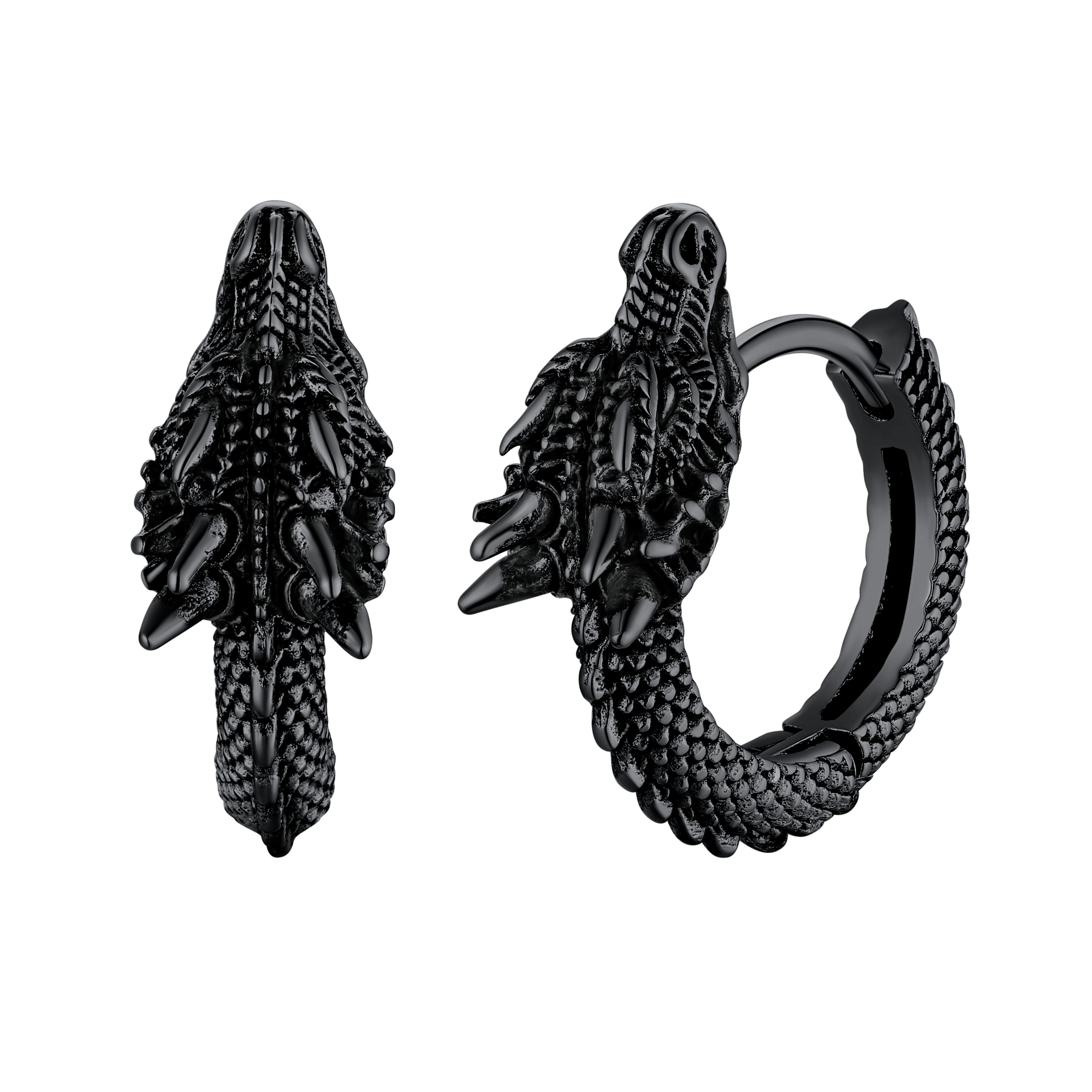 Punk Small Dragon Hoop Earrings for