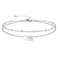 Initial Heart Layered Anklet With Heart for