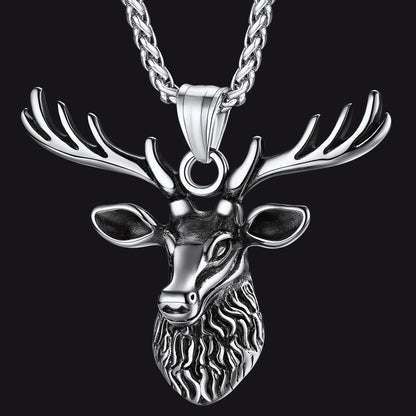 Viking Deer Necklace Pendant for