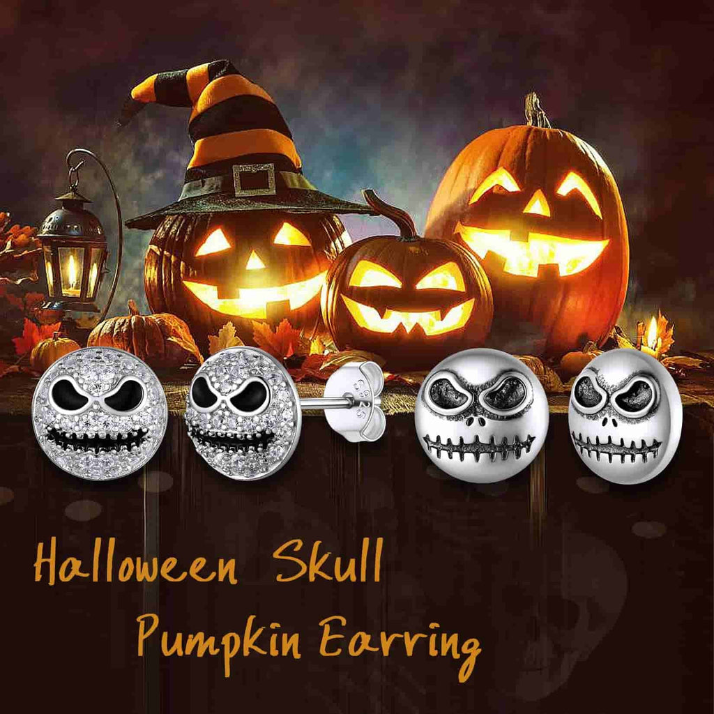 Halloween Jack Skellington Earrings for in Sterling Silver