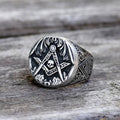 Ag Skull Stainless Steel Mason Ring