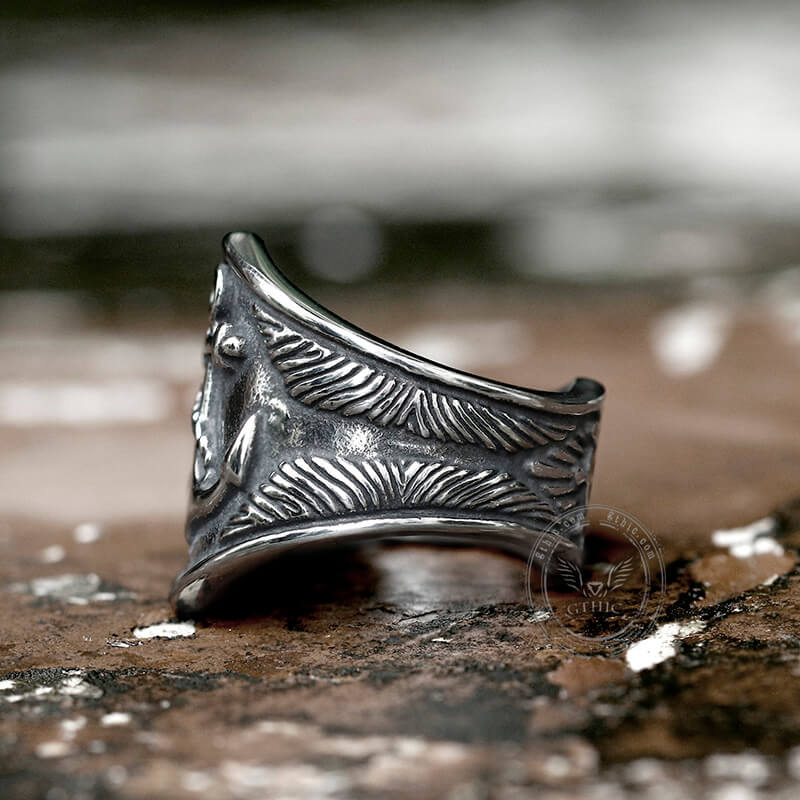 Anchor Eagles Stainless Steel Marine Ring