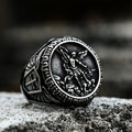 Archangel Saint Michael Stainless Steel ���s Ring Handcrafted