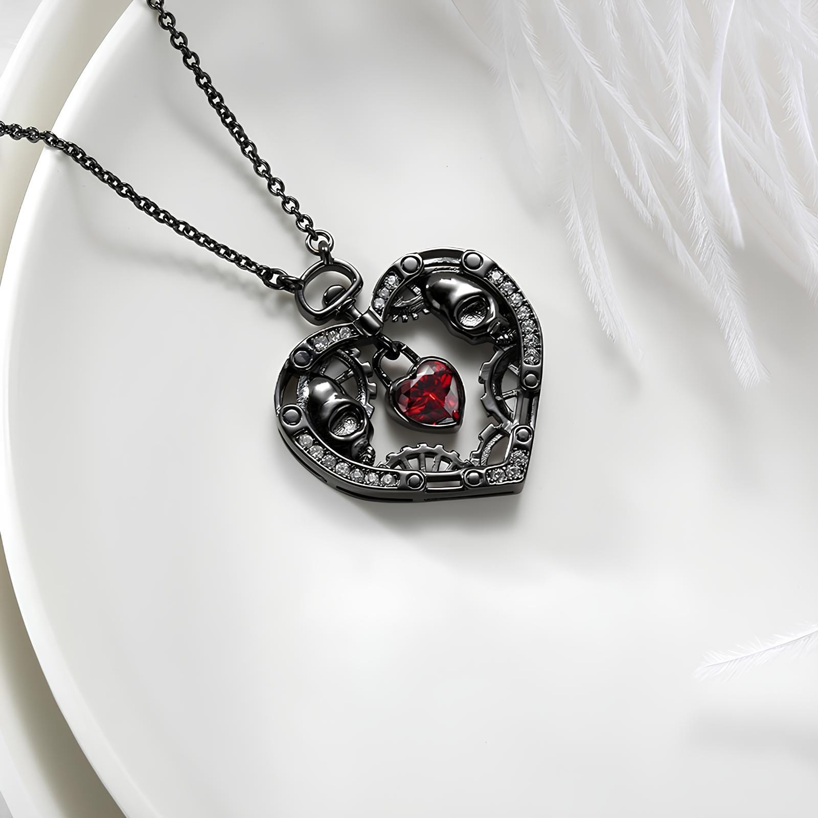 Gothic Love Clockwork Necklace