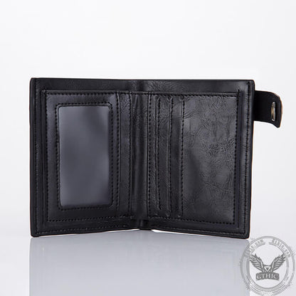 Budded Cross Pu Leather Skull Wallet