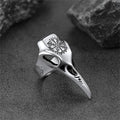 Raven Skull Ring With Viking Compass for