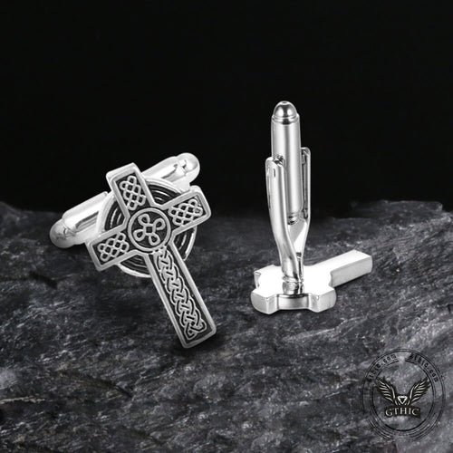 Celtic Cross Brass Cufflinks