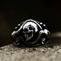 Coiled Snake Stainless Steel Skull Ring