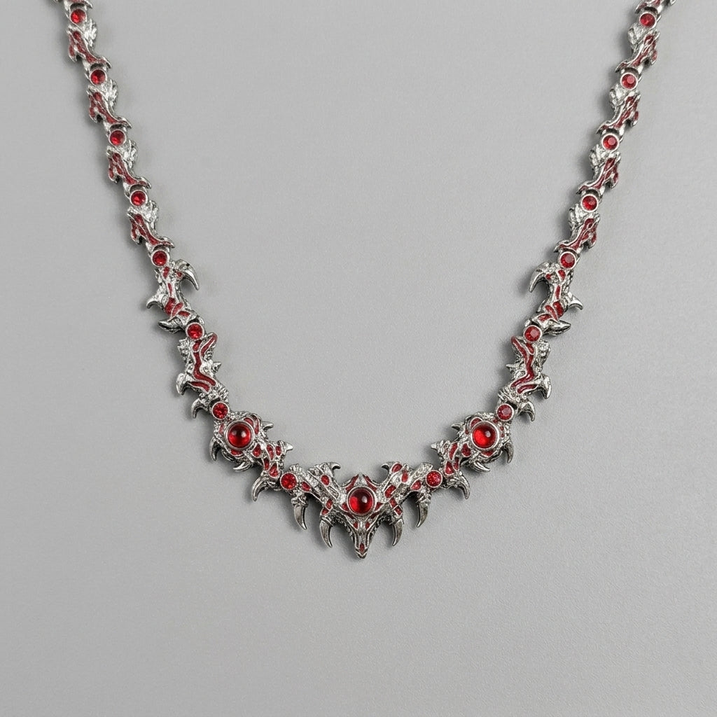 Red Crystal Statement Collar Necklace