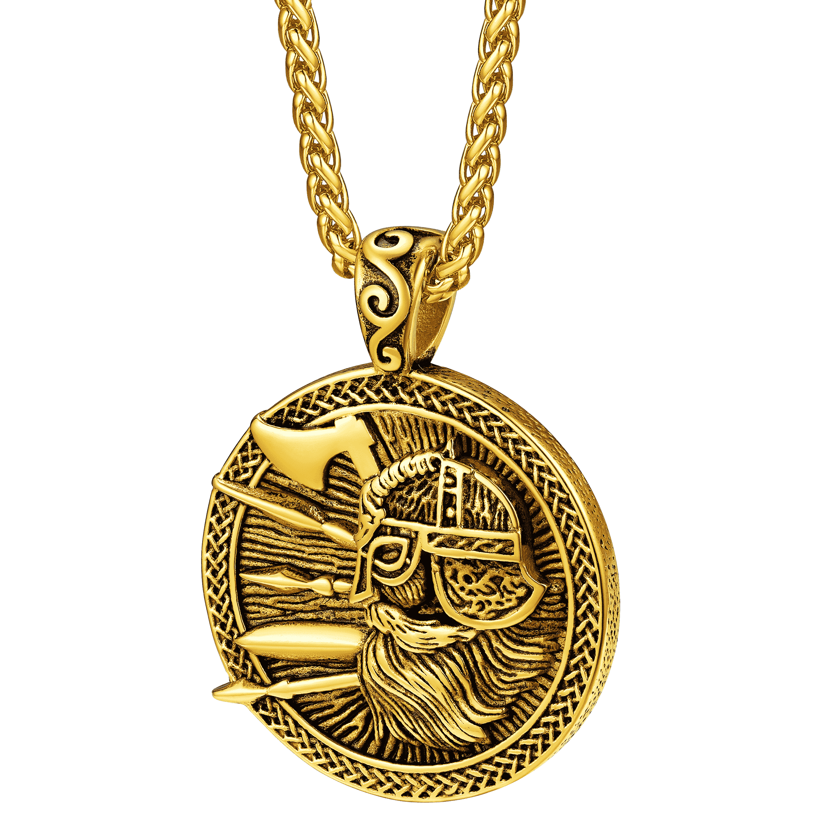 Norse Viking Odin Warrior Pendant Necklace for