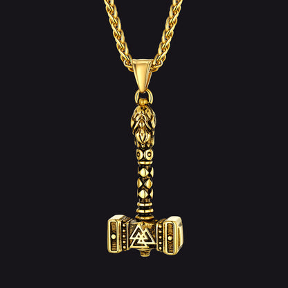 Thor's Hammer Mjolnir Necklace Viking Charm for