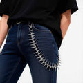 Dark Punk Skeleton Fishbone Spiked Alloy Pants Chain