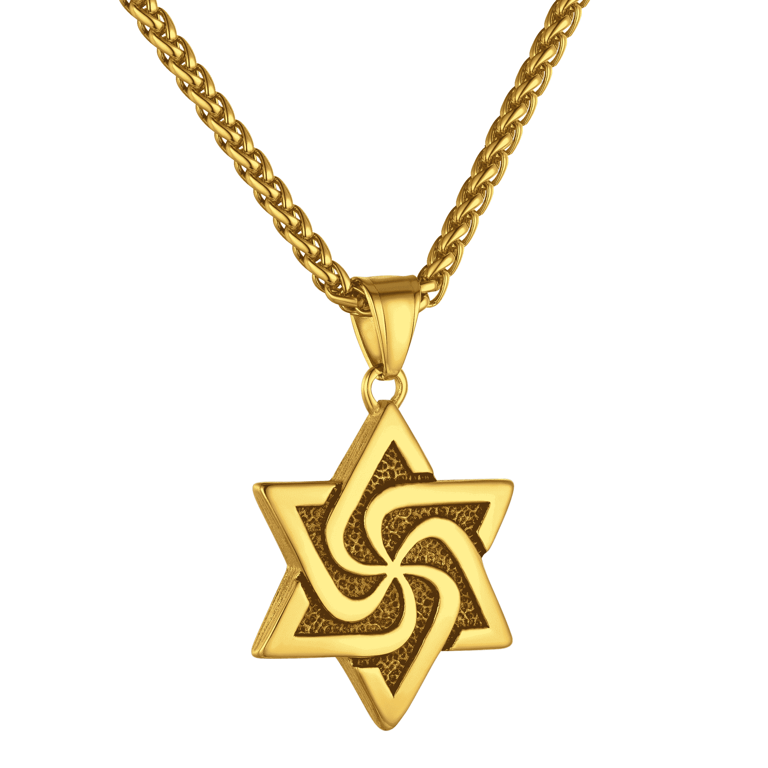 Retro Jewish Star of David Necklace for