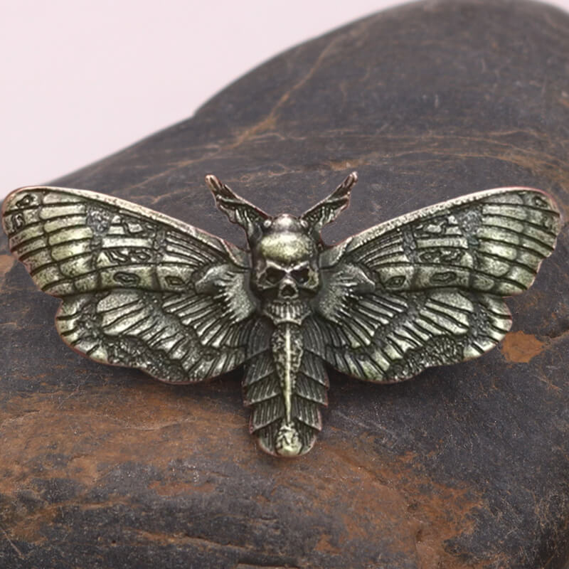Death Head Moth Zinc Alloy Skull Brooch