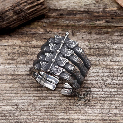 Detailed Vertebrae Stainless Steel Ring