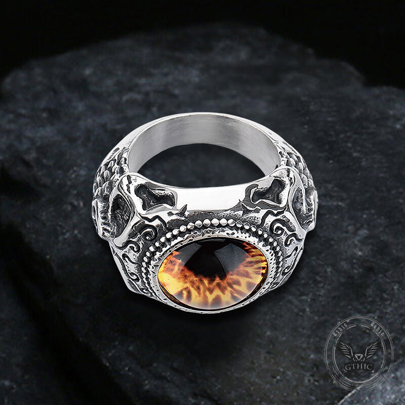 Domineering Skull Devil Eye Stainless Steel Ring